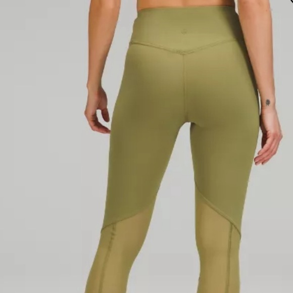 NWT Lululemon Nulu and Crisscross Mesh Stirrup Tight Leggings, Bronze Green - Picture 2 of 15